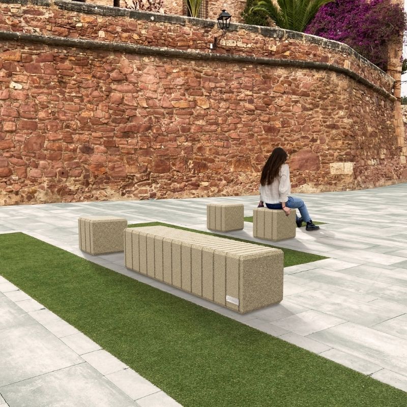 Heba Plastic Cube Bench